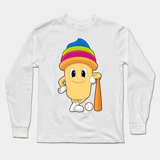 Ice cream Baseball Baseball bat Sports Long Sleeve T-Shirt